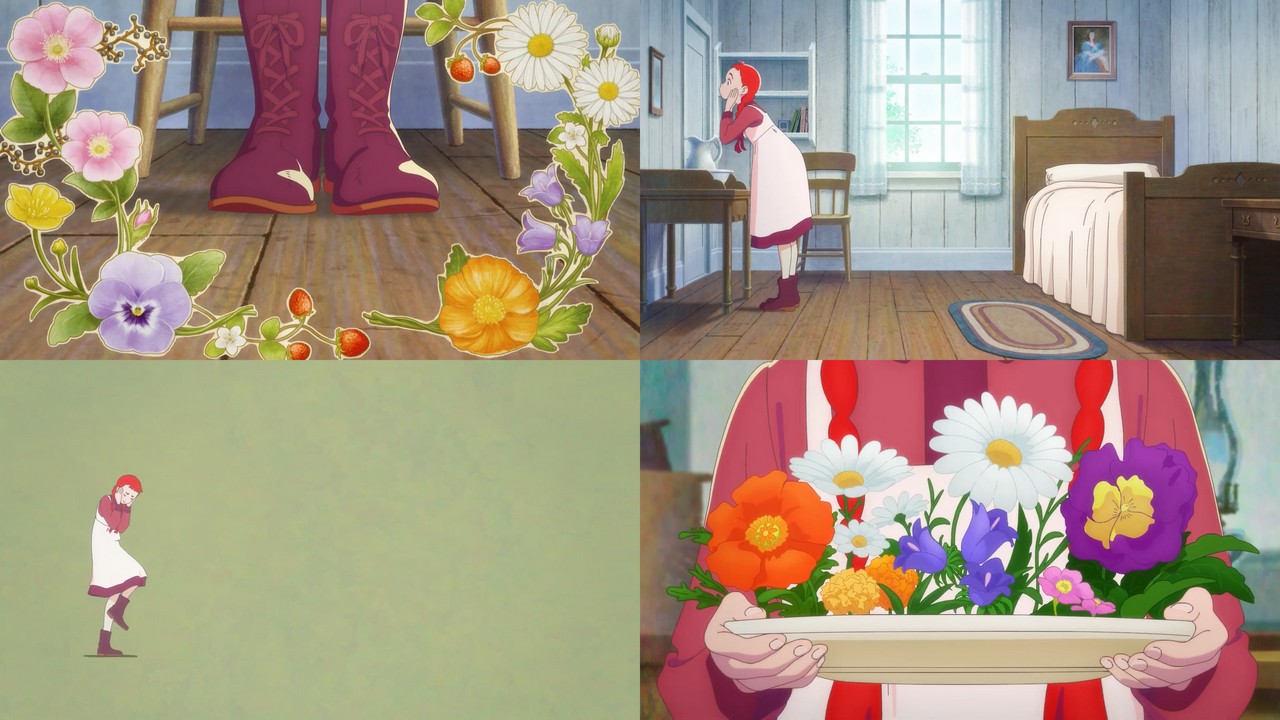 Captures d'écran de fleurs et de plans familiers pour Naoko Yamada